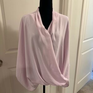 Alfani Pink Wrap Blouse with Relaxed Sleeves